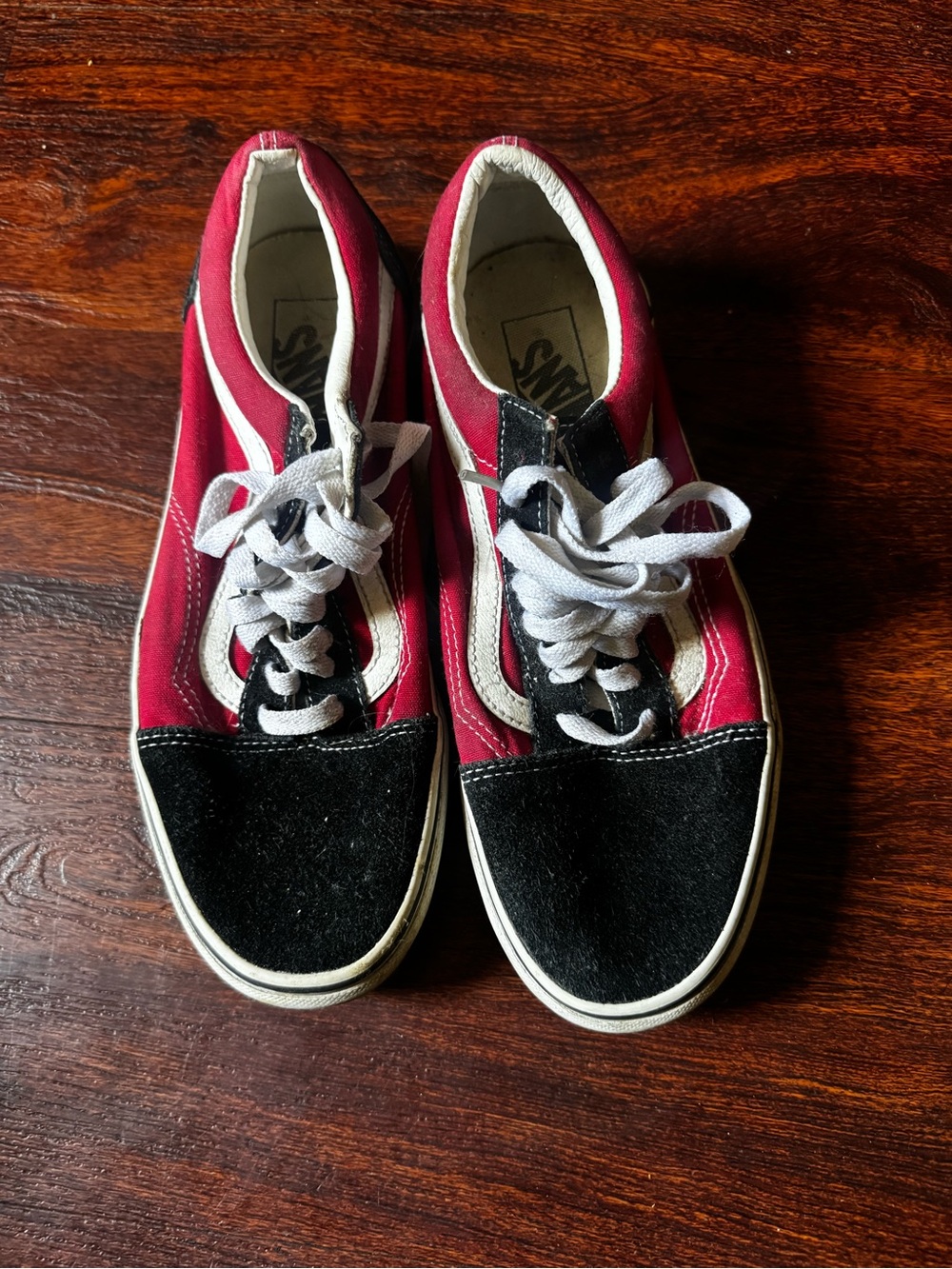 Vans Two-Tone Black and Red Old Skool Sneakers